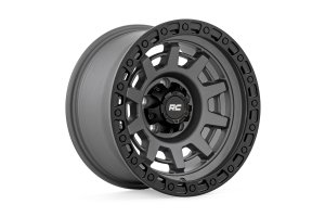 Chevrolet K1500 Suburban Wheel - Rough Country - 85 Series, One-Piece, Simulated Bead Lock - Gunmetal Gray/Black - '92-'99